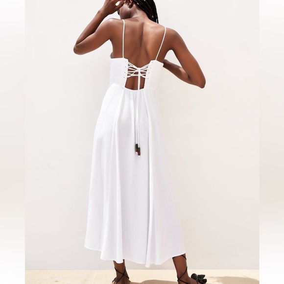 Zara White Maxi/Midi Summer Dress - Picture 4 of 8